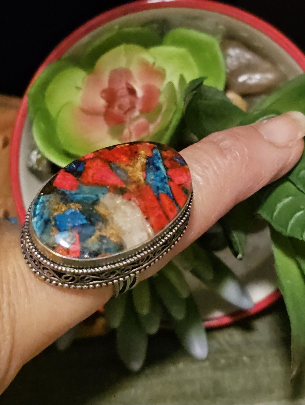 Spiny Oyster Turquoise Ring